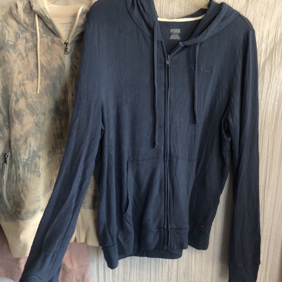 PINK & OLD NAVY lot of 3 size L zip up hoodie sweatshirt jackets w/pockets - Picture 5 of 15